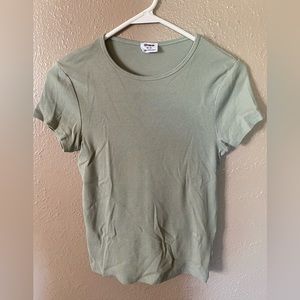 Cotton On Rib Crew Short Sleeve Tee, Green, size M
